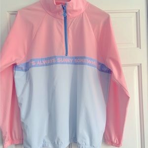 Fun, lightweight Lilly Pulitzer quarter zip. Classic Lilly colors pink & purple.